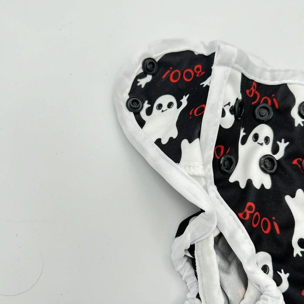 Baby Diaper Cover Adjustable Snap Ghost Print Halloween BooOne Size‎